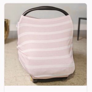 (NWT) Canopy Couture Pink and White Stripes Jersey Stretch Infant Car Seat Cover